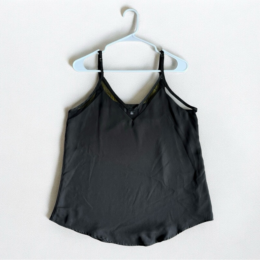 Lulus Black Chiffon Spaghetti Strap Sleeveless Blouse Size Medium